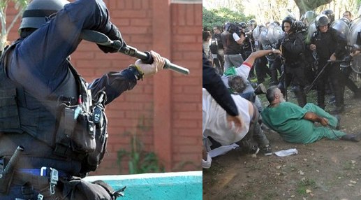 Trabajadores de la salud reprimidos