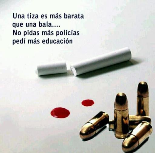 Una tiza es mucho m�s econ�mica que una bala...