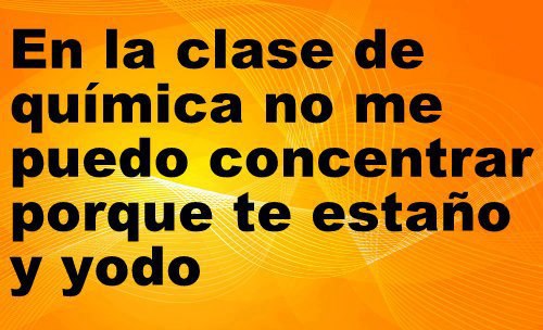 La clase de química...
