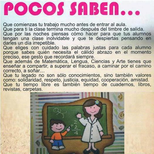 pocos saben sobre el trabajo de los docentes...