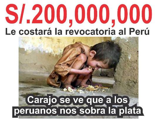 Per Revocatoria, no sobra el dinero.