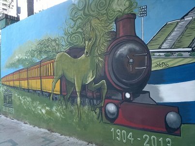 Mural con el ferrocarril