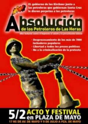 Cartel convocando al 5 de febrero en Plaza de Mayo